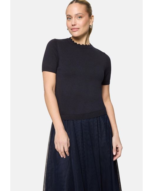 Zero Black Strickpullover Mit Wellenstruktur
