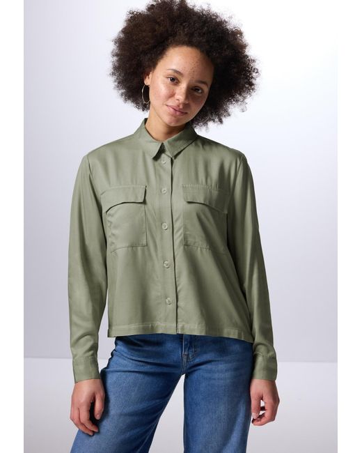 STREET ONE STUDIO Green Hemdbluse Mit Brusttaschen