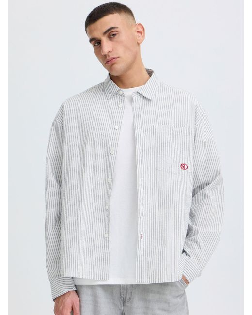 Solid Langarmhemd Sdumstead in White für Herren