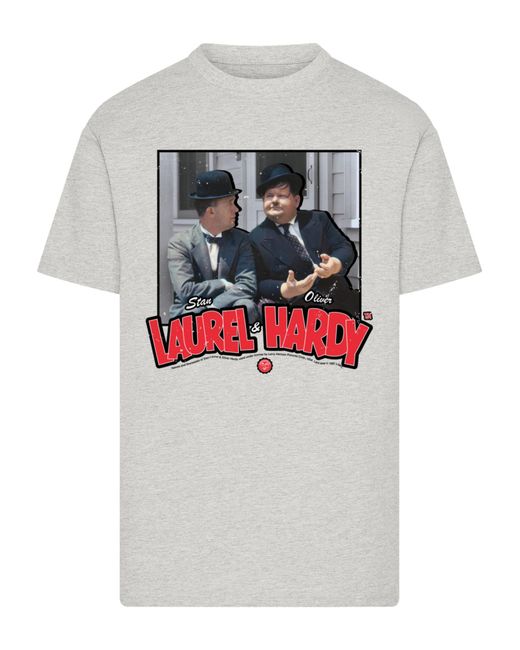 F4NT4STIC T-Shirt Stan Laurel & Oliver Hardy Comedy Duo in Gray für Herren
