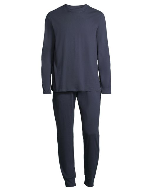 Schiesser Pyjama Lang Night & Home in Blue für Herren