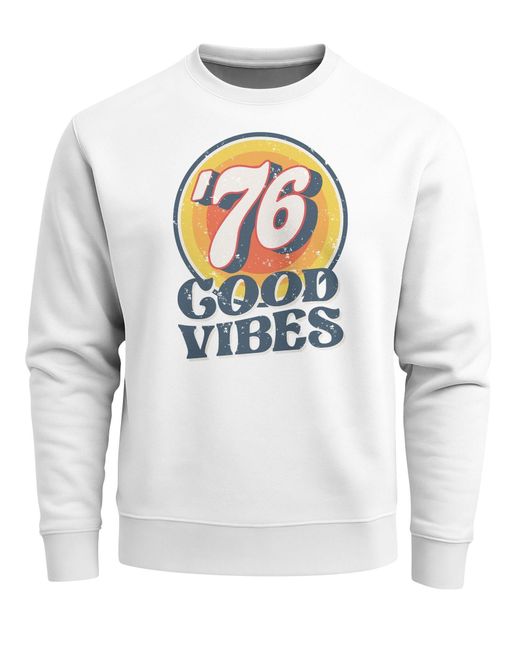 Neverless Sweatshirt Good Vibes 76 in White für Herren