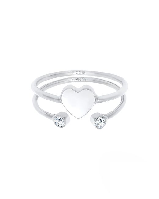 Elli Jewelry White Ring Set