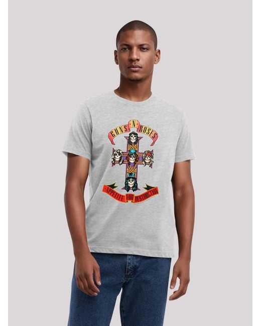 F4NT4STIC T-Shirt Guns N Roses Appetite For Destruction in Gray für Herren