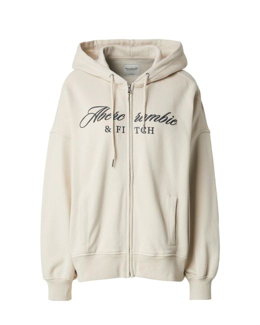 Abercrombie & Fitch White Sweatjacke 'Long Life'