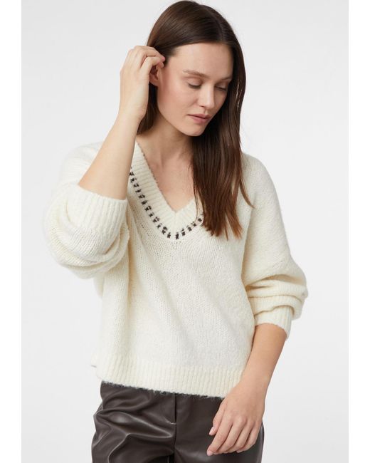 Comma, White Pullover