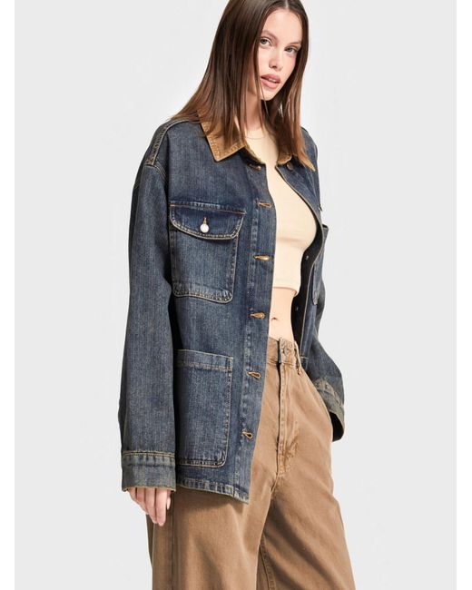 its basic Blue Its Basic Übergangsjacke Oversized Denim Jacket