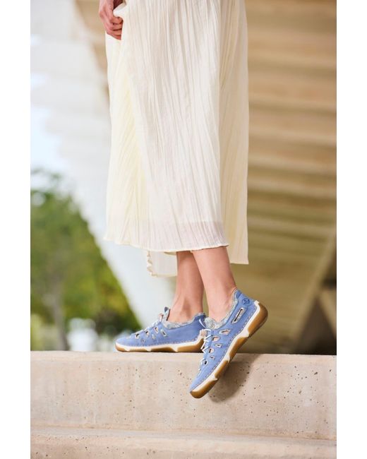 Rieker Blue Slip-On Sneaker Barfußschuh, Halbschuh, Slipper mit Schnellverschluss