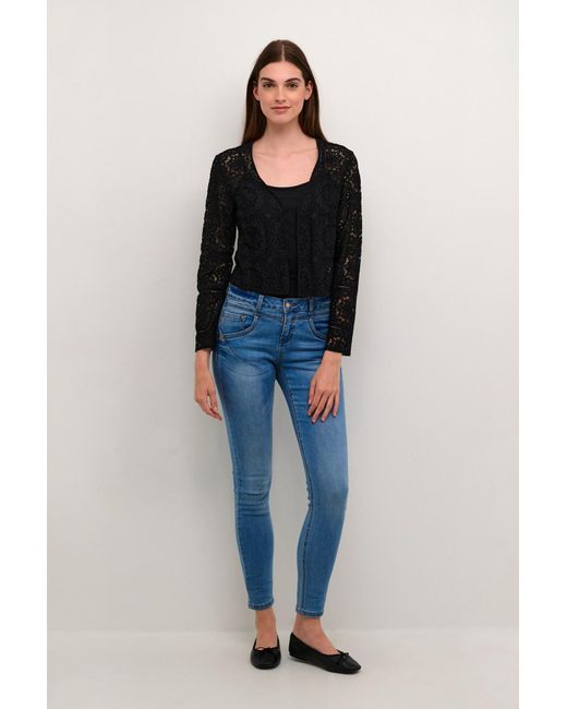 Cream Black Bluse 'Tiley'