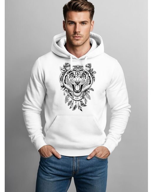 Neverless Sweatshirt Tiger in Gray für Herren