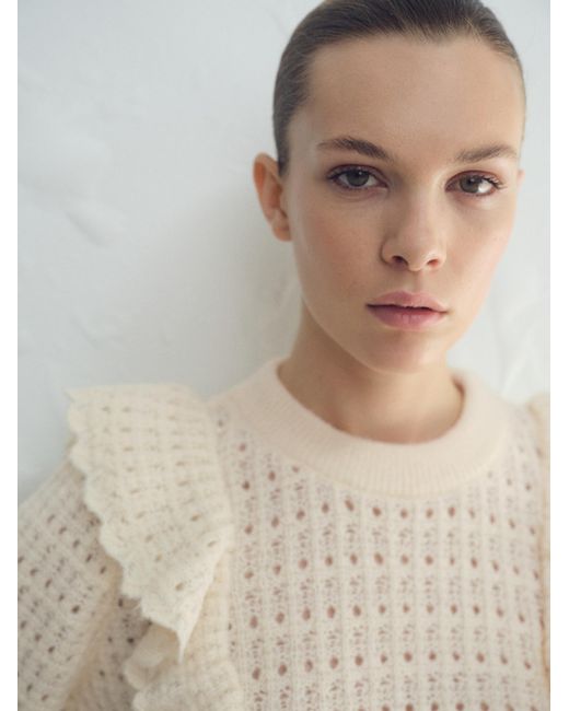 Mango White Pullover Tejado