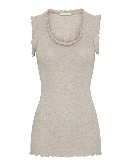 Seamless Basic Gray Top Flounce