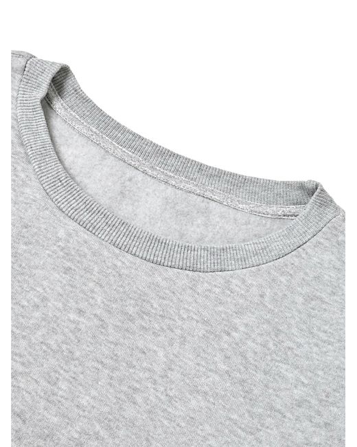 GORHEY Gray Pullover Crew Neck Oversized Sweatshirt With Slogan Print