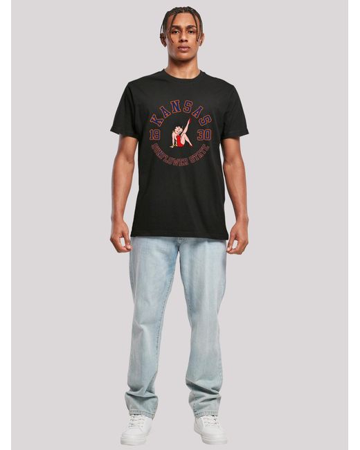 F4NT4STIC T-Shirt Betty Boop Kansas Sunflower State in Black für Herren