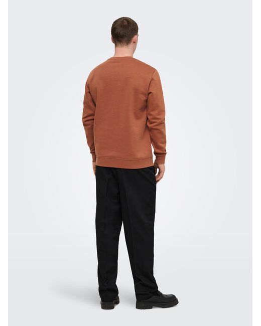 Only & Sons Sweatshirt Onsconnor in Brown für Herren