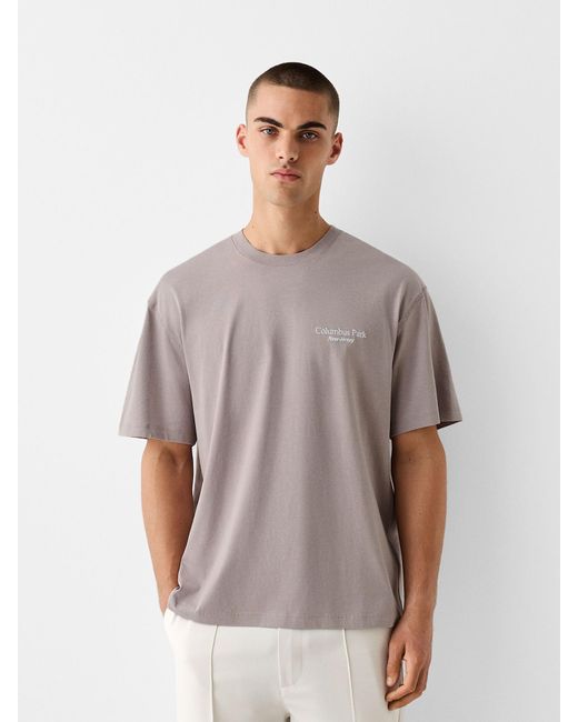Bershka T-shirt in Gray für Herren