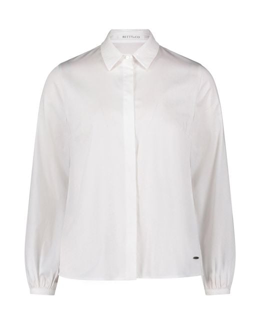 BETTY&CO White Hemdbluse Mit Pailletten