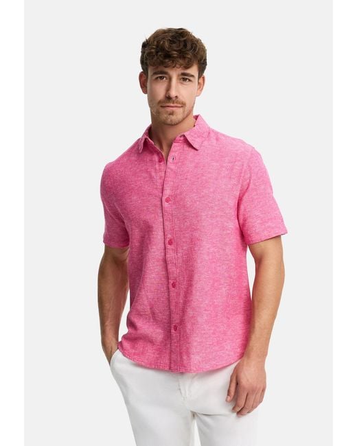 INDICODE Hemd Lino in Pink für Herren