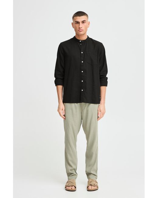 Solid Langarmhemd Sdallan China Sh in Black für Herren