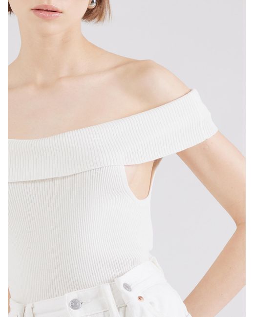 Monki White Stricktop