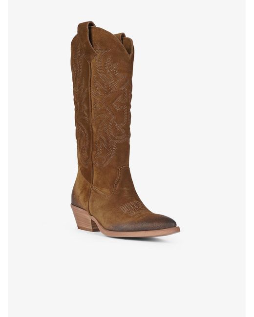 GISÉL MOIRÉ Brown Stiefel