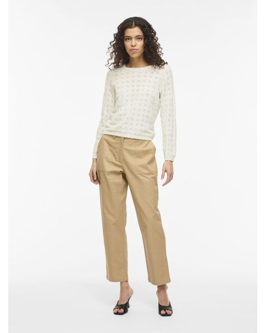 Vila White Strickpullover Viambelle