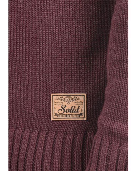 Solid Strickpullover Petro in Purple für Herren