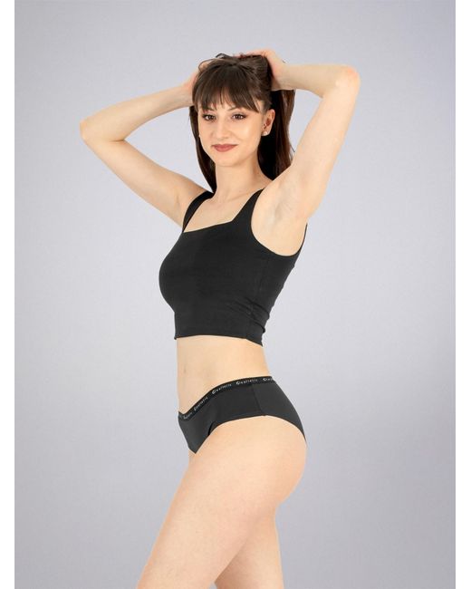 LEAFLETIC Black Slip Mid Rise Brief
