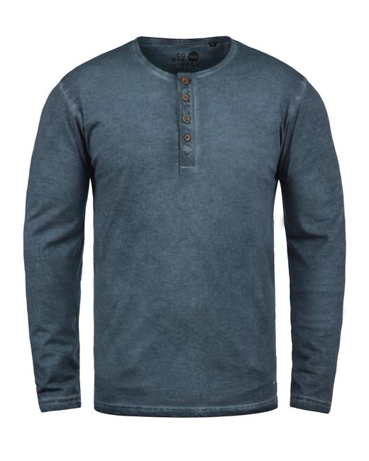 Solid Langarmshirt Timur in Blue für Herren