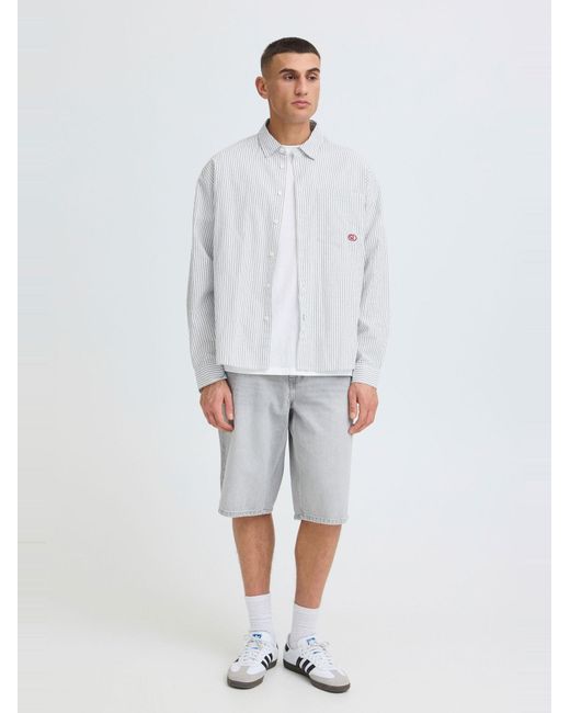 Solid Langarmhemd Sdumstead in White für Herren