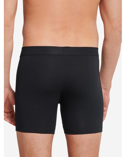 Schiesser Boxershorts Long Life Cotton in Black für Herren