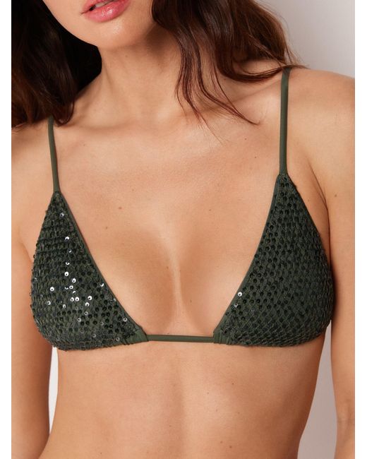 Calzedonia Multicolor Triangle Bikinitop Sequin Net