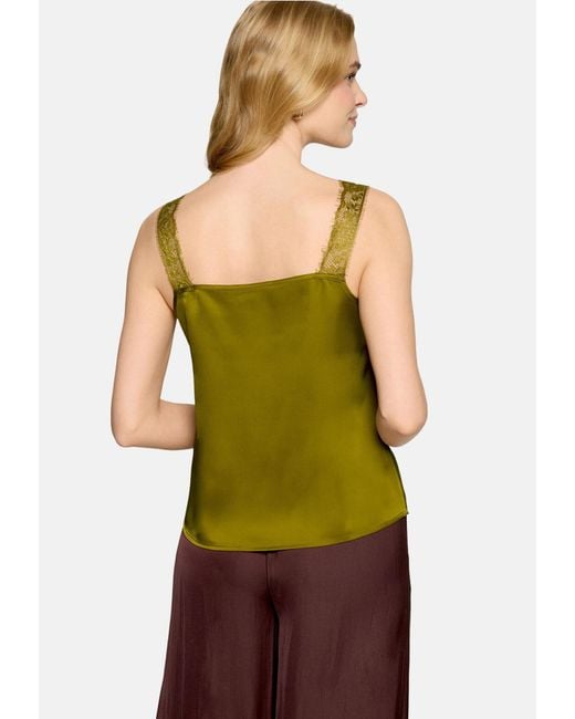 Zero Green Basic-Top Mit V-Ausschnitt