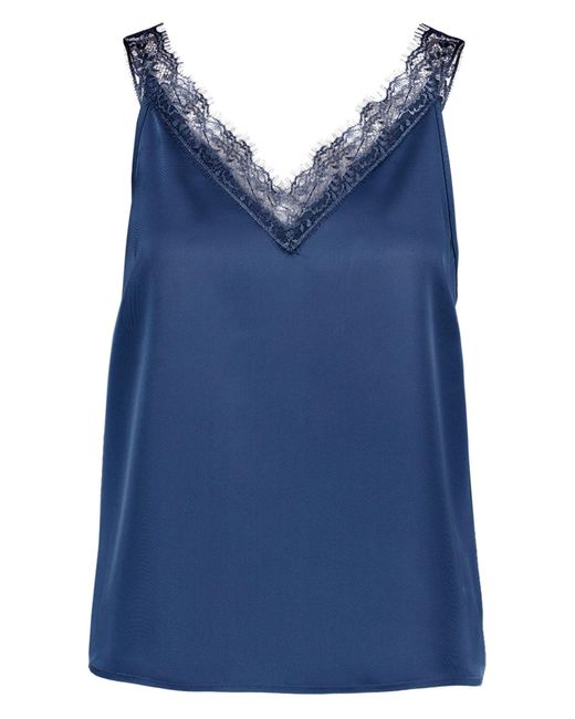 Zero Blue Basic-Top Mit V-Ausschnitt