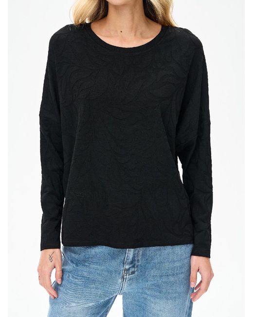 Blue Shadow Black Bluse