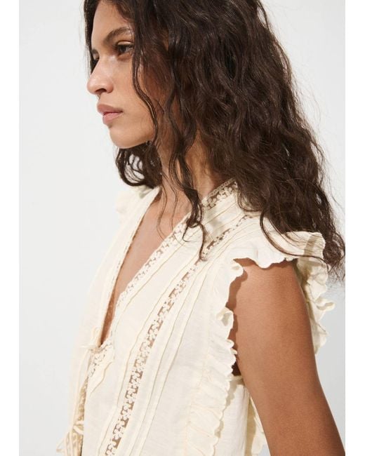 Mango White Bluse Lechuga