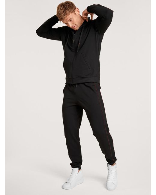 Calida Pyjamahose Remix Basic Lounge in Black für Herren