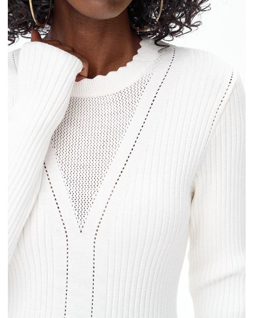 Blue Shadow White Pullover