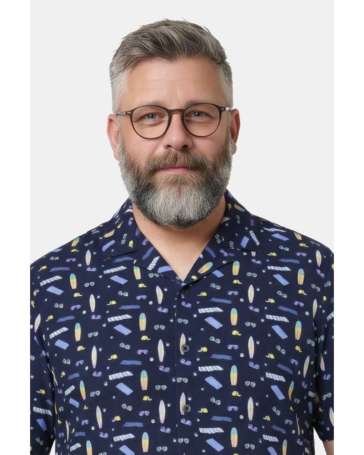 Men Plus Hemd in Blue für Herren