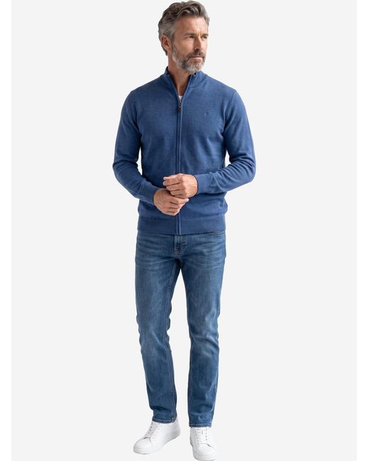 Redmond Strickjacke Basic in Blue für Herren