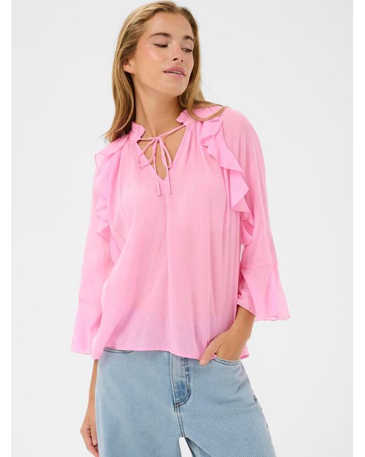 Kaffe Pink Bluse Kaflora