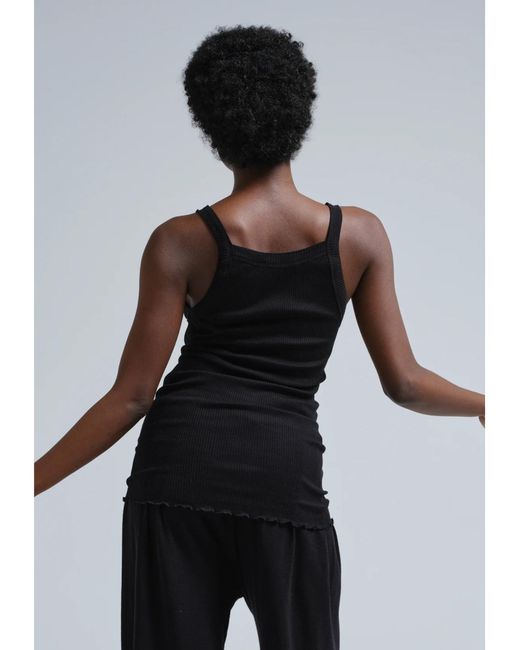 Seamless Basic Black Top Silky Daze