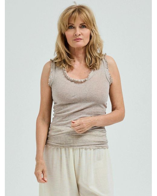 Seamless Basic Gray Top Flounce