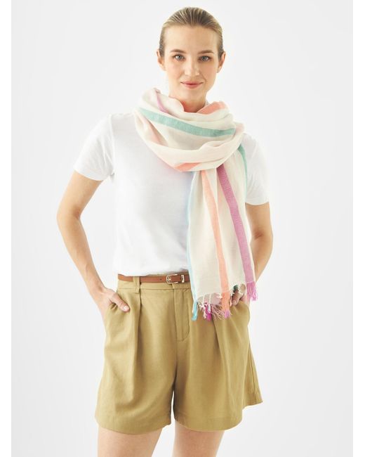 Codello White Schal Tuch Streifenmuster