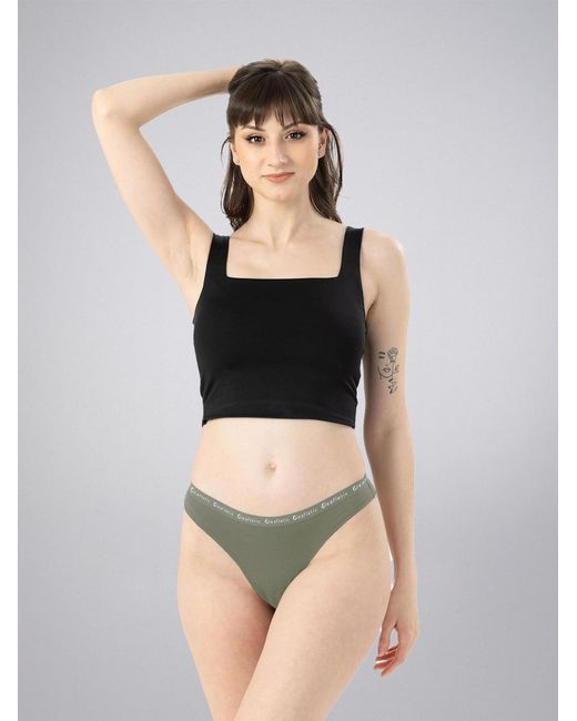 LEAFLETIC Green Slip Mid Rise Brazilian
