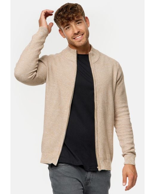 INDICODE Strickjacke in Natural für Herren