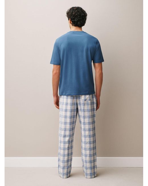 Next Pyjama Eid Check in Blue für Herren