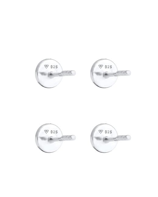 Elli Jewelry Metallic Ohrringe Basic Ohrstecker, Geo, Kreis, Textured