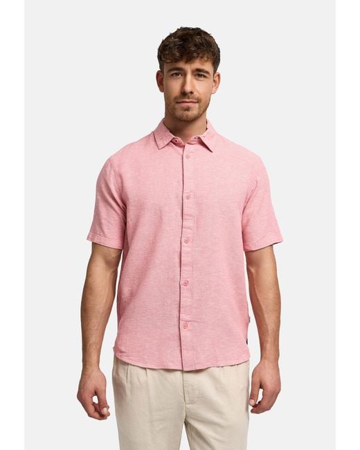 INDICODE Hemd Lino in Pink für Herren