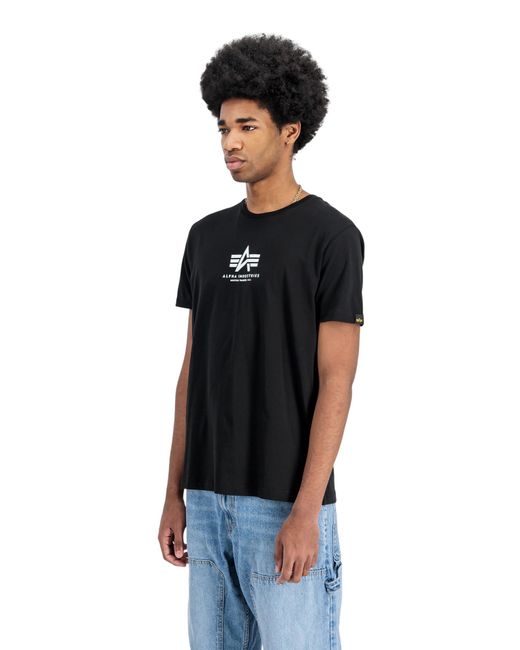 Alpha Industries Shirt Basic Mid Logo in Black für Herren